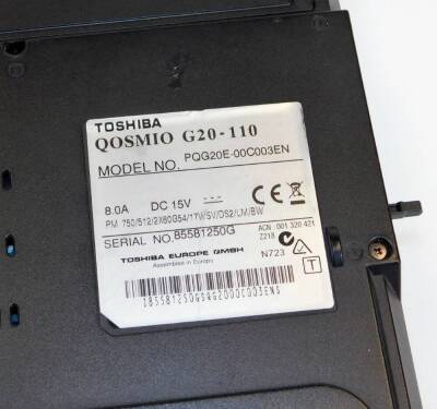 A Toshiba Qosmio G20 laptop computer. - 5