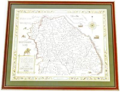 After John Garnons Williams. Doomsday England map Lincolnshire, print, 37cm x 49cm. - 2