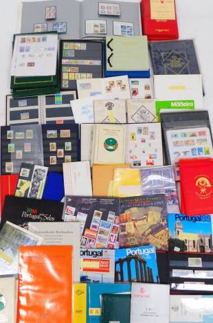 Various stamps and philately, etc., a Nippon album, Japanese stamps 1989 in slip case, various others, Spain 1986, Union Postal Congress Washington ephemera, Madagascar, various other collectors stamps, France 84, other slip booklets, collectors stamps, U