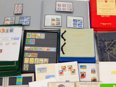 Various stamps and philately, etc., a Nippon album, Japanese stamps 1989 in slip case, various others, Spain 1986, Union Postal Congress Washington ephemera, Madagascar, various other collectors stamps, France 84, other slip booklets, collectors stamps, U - 2