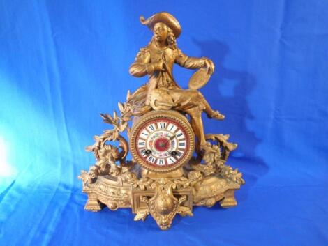 A French gilt metal mantel clock