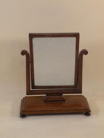 An early Victorian mahogany dressing table mirror