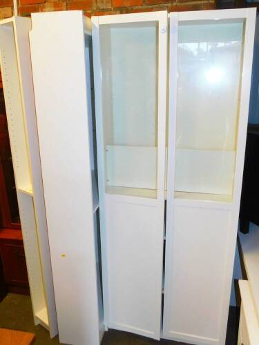 Various Ikea cabinets, CD racks, 105cm high, 20cm wide, 18cm deep, etc. (a quantity)