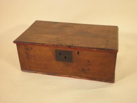 A 17thC oak bible box