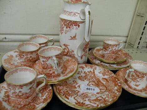 A Royal Crown Derby "Red Aves" coffee service