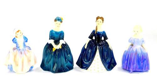 Four Royal Doulton porcelain figures, comprising Dinky Do HN1678, Debbie HN2385, Cherie HN2341, and Marie HN1370.