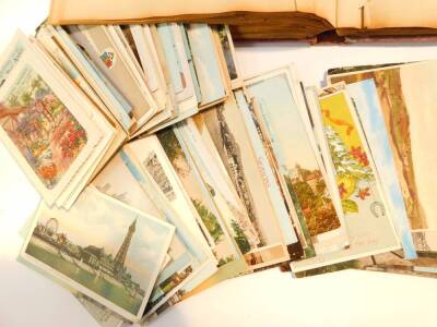 Edwardian and later topographical postcards and greetings cards, together with a Victorian scrap book. (quantity) - 5