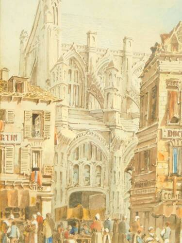 A Cardial (British, late 19thC). At Rouen, St Nicolas, watercolour, 46.5cm high, 26cm wide.