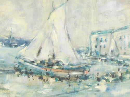 Continental School (20thC). Toulon Harbour, oil on board, titled, signed indistinctly, 28.5cm high, 39cm wide.