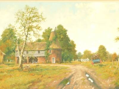 The Oast House, oil on canvas, signed, 48.5cm high, 98cm wide. - 2