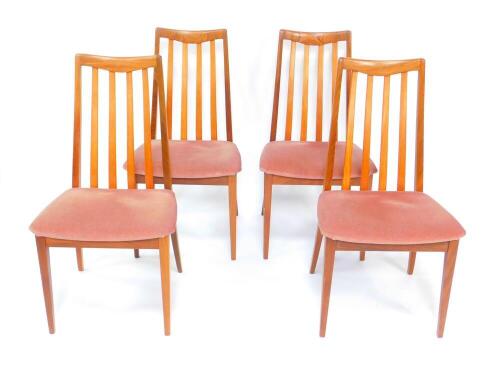 A set of four G-Plan 1960's teak Fresco design single dining chairs, model no 4540.