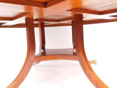 A B Knight & Son reproduction Georgian mahogany circular dining table, with central lazy Susan, raised on outswept legs, united by a square under tier, brass lion paw capped on castors, 74cm high, 188cm diameter. - 4