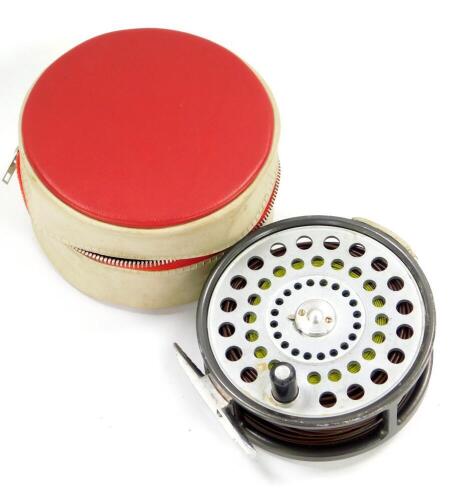 A Hardy's St Andrew salmon fly fishing reel, cased.