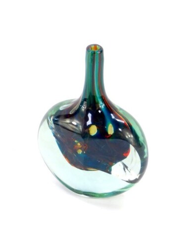 A Michael Harris for Mdina cut glass vase, with faceted sides, etch mark, 19.5cm high.