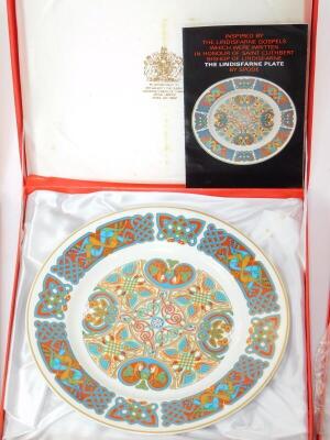 Eight Spode porcelain collectors plates, boxed, comprising The Durham Plate, Lindisfarne Heritage Plate, The Lindisfarne Plate, The Iona Plate, St Gall Plate, St Chad Plate, Durrow Plate, and The Kells Plate. - 3