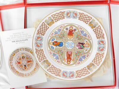 Eight Spode porcelain collectors plates, boxed, comprising The Durham Plate, Lindisfarne Heritage Plate, The Lindisfarne Plate, The Iona Plate, St Gall Plate, St Chad Plate, Durrow Plate, and The Kells Plate. - 8