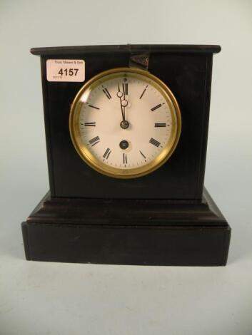 A French black slate mantel clock