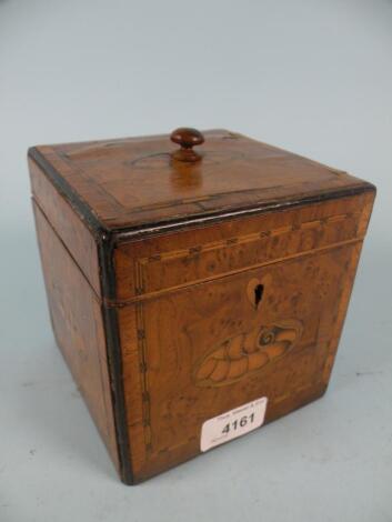 A George III burr yew tea chest