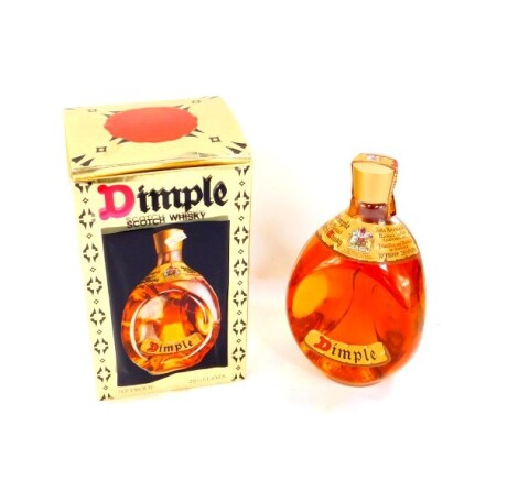 A Dimple bottle of Scotch Whisky, 70% proof, 26 2/3 fl oz, boxed.