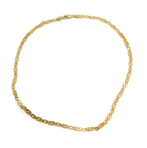 A 9ct gold fancy link neck chain, on a lobster claw clasp, 12.6g.