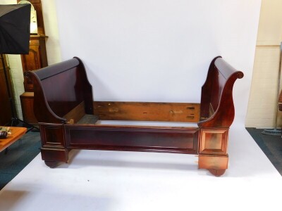 A mahogany double sleigh bed, with a double mattress. - 5