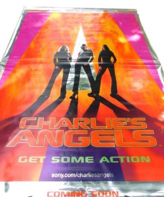 A Charlie's Angels film banner, 214cm x 289cm.