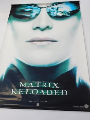 An advertising film banner The Matrix Reloaded, 120cm x 178cm.