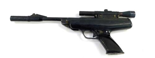 A BSA Scorpion air pistol, .22 calibre, with a 1.5 x 15 gun sight.