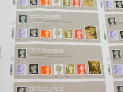 Philately. Mint commemorative sheets, comprising HM The Queen's 90th Birthday, The Age of The Hanoverians, The Machin Definitive, 50 Years of A Design Icon, and Golden Anniversary Celebration, together with The First United Kingdom Aerial Post, London Ae - 3