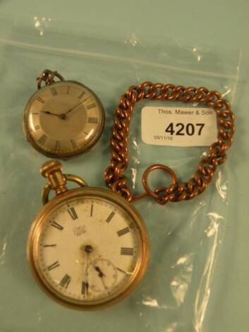 A small silver pocket watch