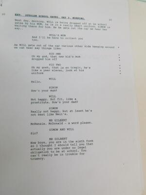 The pilot script for The Inbetweeners, together with other directional material, working title Baggy Trousers, BWARK Production, shot in London on 15th Sept 2006. - 6