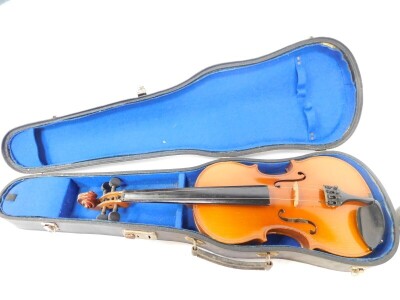 A Parrot violin, single piece back, with bow, cased., together with a Chinese violin, Skylark Brand, single piece back, cased. (2) - 2