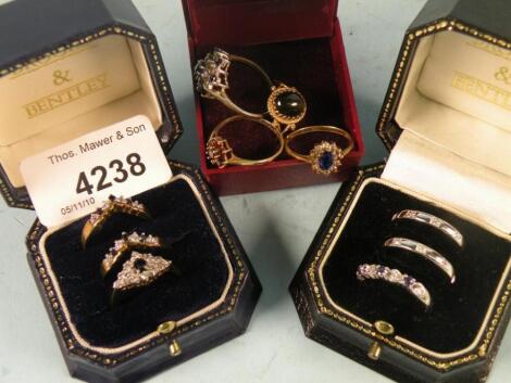 A set of three Brooks & Bentley cubic rings set with cubic zircona and