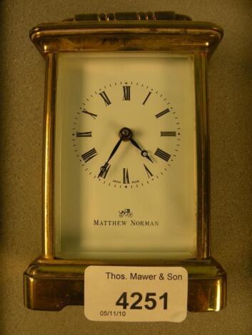 A French style brass carriage clock