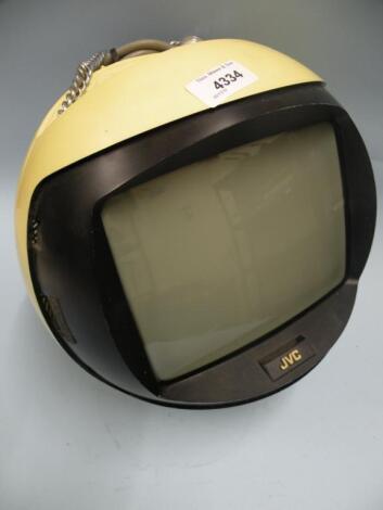 A JVC hanging portable television in the form of a globe