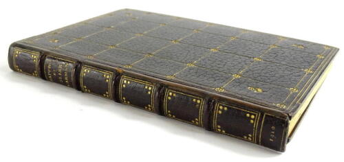 Carmen (Bliss). Sappho, published for the Florence Press 1920, by Chatto and Windus, black tooled leather binding by Hatchards, 187 Piccadilly, rear board to binding detached.