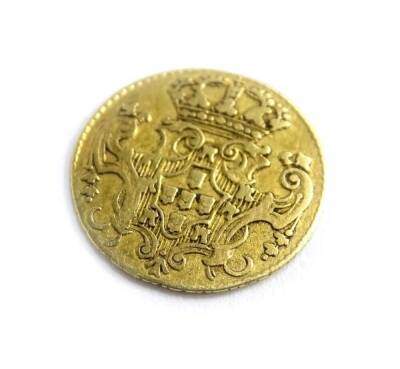 A George III gold quarter guinea, dated 1762, worn. - 2