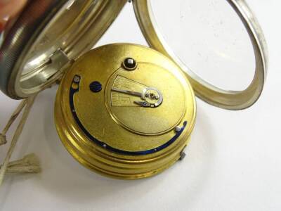 Two silver cased pocket watches, each with enamel dial, one bearing the name Depree, Raeburn & Young Exeter, the other Fattorini & Sons Bradford. (AF) - 2