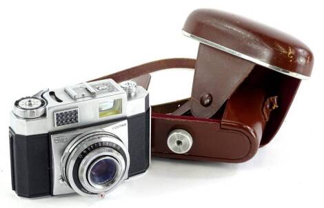 A Zeiss Icon Contina camera, with carrying case.