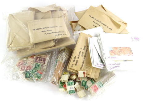 A quantity of George VI 1 pence and 1½ pence stamps, to include Coronation 1937, other loose stamps, etc., (two bags).