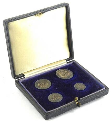 A set of four 1908 Maundy coins, in original fitted case.