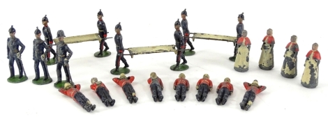 A full set of Britains 137 Army Medical Service lead soldiers, 1905-10, oval base first edition.