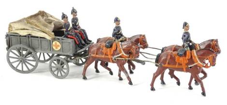 A full set of Britains 145 Royal Army Corps lead soldiers, 1906-1920, with collar harness, first version.