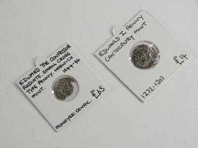 An Edward the Confessor Norwich Mint Small Cross penny, and an Edward I Canterbury Mint Penny. - 2