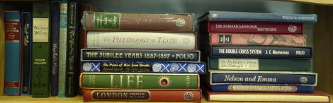 A collection of Folio Society volumes, to include Forty (Richard) Life, Jubilee Years 1887 to 1897, Hobhouse (Henry), Seeds of Change, Collins (Wilkie), The Woman in Black etc. (one shelf).