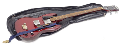 A Rose Morris Avon red electric guitar (AF), 112cm long.