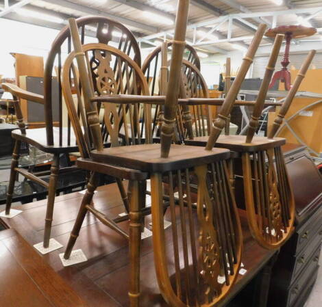 Various wheelback kitchen chairs (4+2).