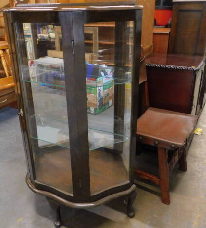 Sundry furniture, to include a glazed front display cabinet, chair etc., (a quantity).