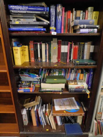 Various books, fiction, non fiction, to include Homer's The Iliad and The Odyssey, Wisden's Cricket Almanack for 2000 and 2001, various travel guides, to include Cornwall, Milan, Bath, Bristol and Somerset, etc., (4 shelves).