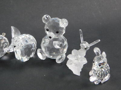 Swarovski crystal figures of animals, insects and birds, etc, some boxes. (quantity) - 5